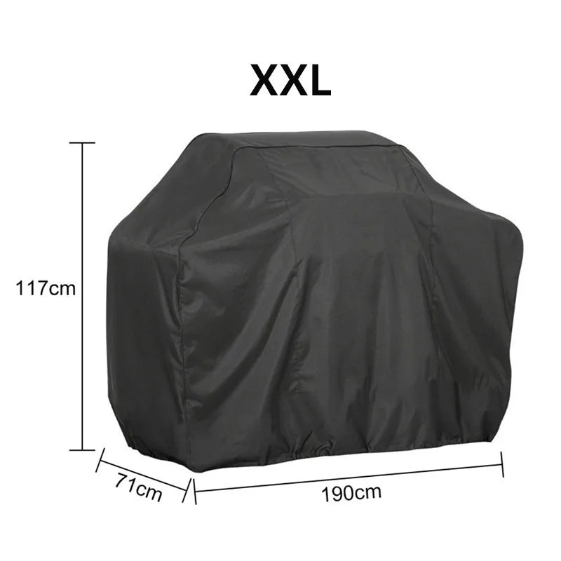 Black Waterproof BBQ Cover Outdoor Barbecue Protection Heavy Duty Anti Dust Rain Barbeque Gas Grill Protective Cover SKFJ001