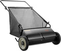 Push Lawn Sweeper, 26 Inch Leaf & Grass Collector, Strong Rubber Wheels & Heavy Duty Thickened Ste