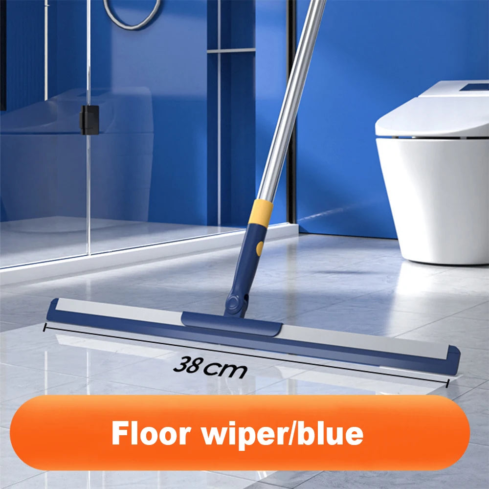 Portable Silicone Telescopic Scraper Mop Household Sweeping Floor Scraping Efficient Cleaning Toilet And Bathroom Brush