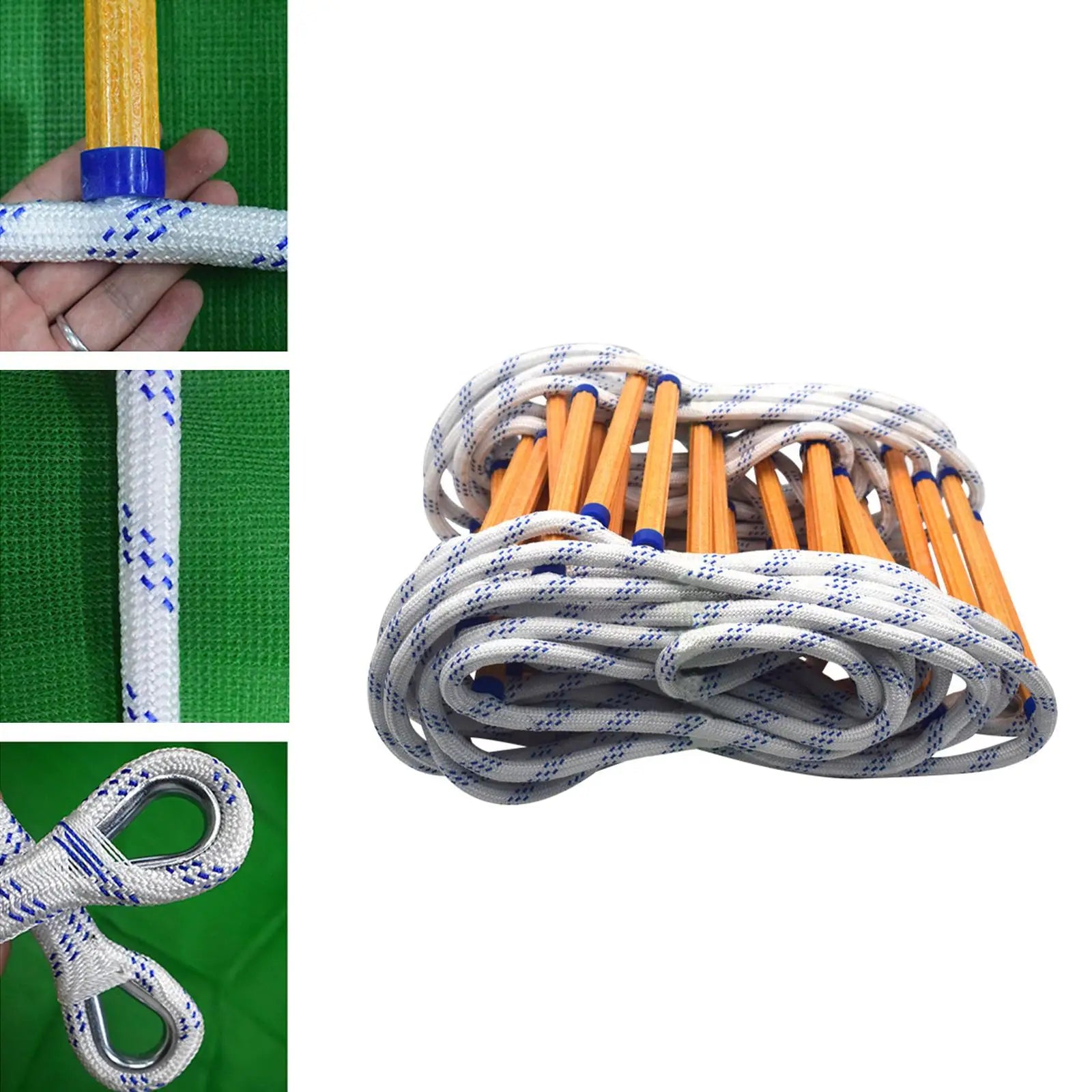 Fire Rope Ladder, Flame Resistant Rope Ladder for Fast to Deploy Portable Fast Deploy Kids Adults Sturdy Strong
