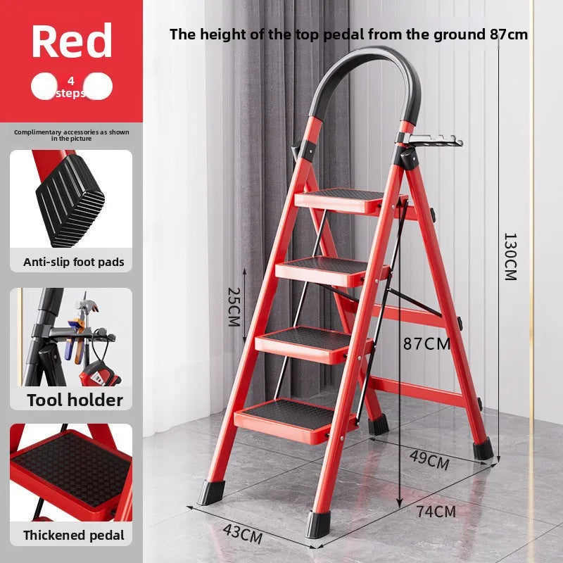 Herringbone ladder Household ladder Folding telescopic multifunctional indoor stairs Thickened climbing ladder Escalator