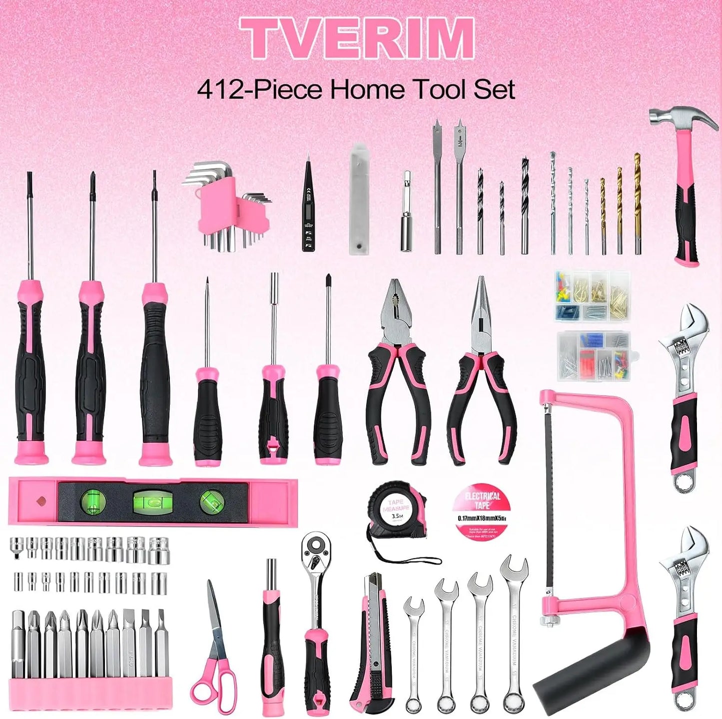 412-Piece Home & Auto Tool Set with Storage Box