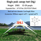 Single Double Pole Star Canopy Tents Octopus Canopy Thicken 900D Oxford Cloth Shape Stretch Canopy Outdoor Peaks Starshade Tents