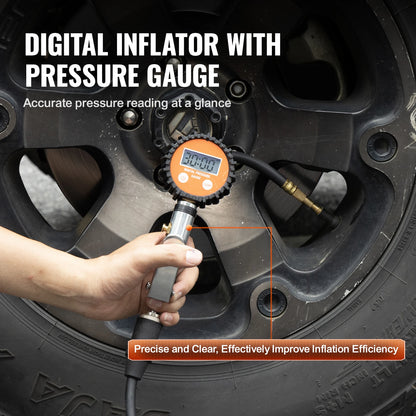 12V Heavy-Duty Offroad Tire Inflator with Digital Gauge