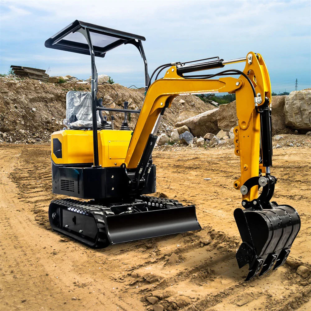Mini Excavator 1 ton Hydraulic Crawler Excavator 13.5HP Small Trencher Digger For Farm Garden