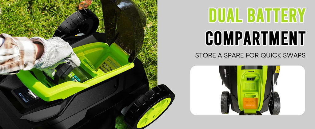 Deli 13" Electric Lawn Mower, 2-in-1 Lightweight Cordless Lawn Mower Brushless with 21V 4.0Ah Battery and Charger