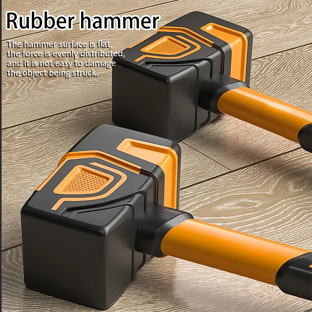 Multifunctional rubber hammer tile soft rubber percussion hammer square hammer construction worker professional hand tool
