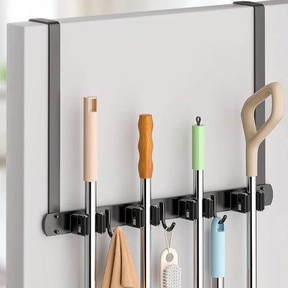 Stainless Steel Broom & Mop Holder - No Drilling