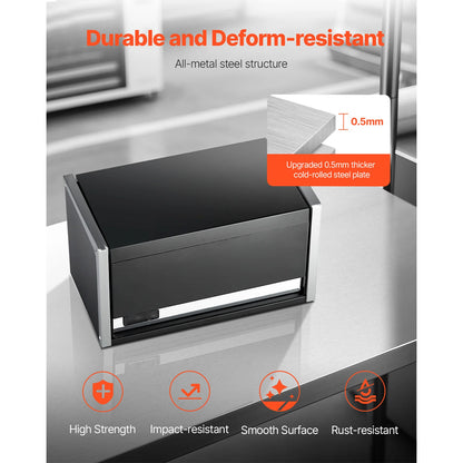 Portable Metal Tool Box with 3 Drawers