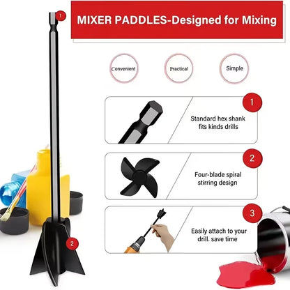 3-Pack Epoxy Resin & Paint Mixer Paddle - Hex Shank