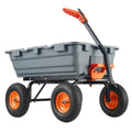 800 Lbs Garden Dump Carts, Heavy Duty Yard Cart, 4 Wheel Wheelbarrow with 10in Tires,180°Rotating Handle, for Plants, Soil, Sand