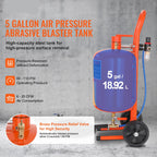 5/10/20 Gallon Sand Blaster 60-110 PSI Portable Air Sandblaster Kit w/ Oil-Water Separator for Paint Stain Rust Removal