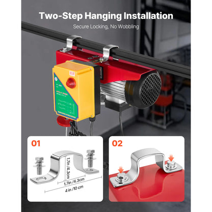 Electric Cable Hoist Winch 1320-2200 lbs with Remote