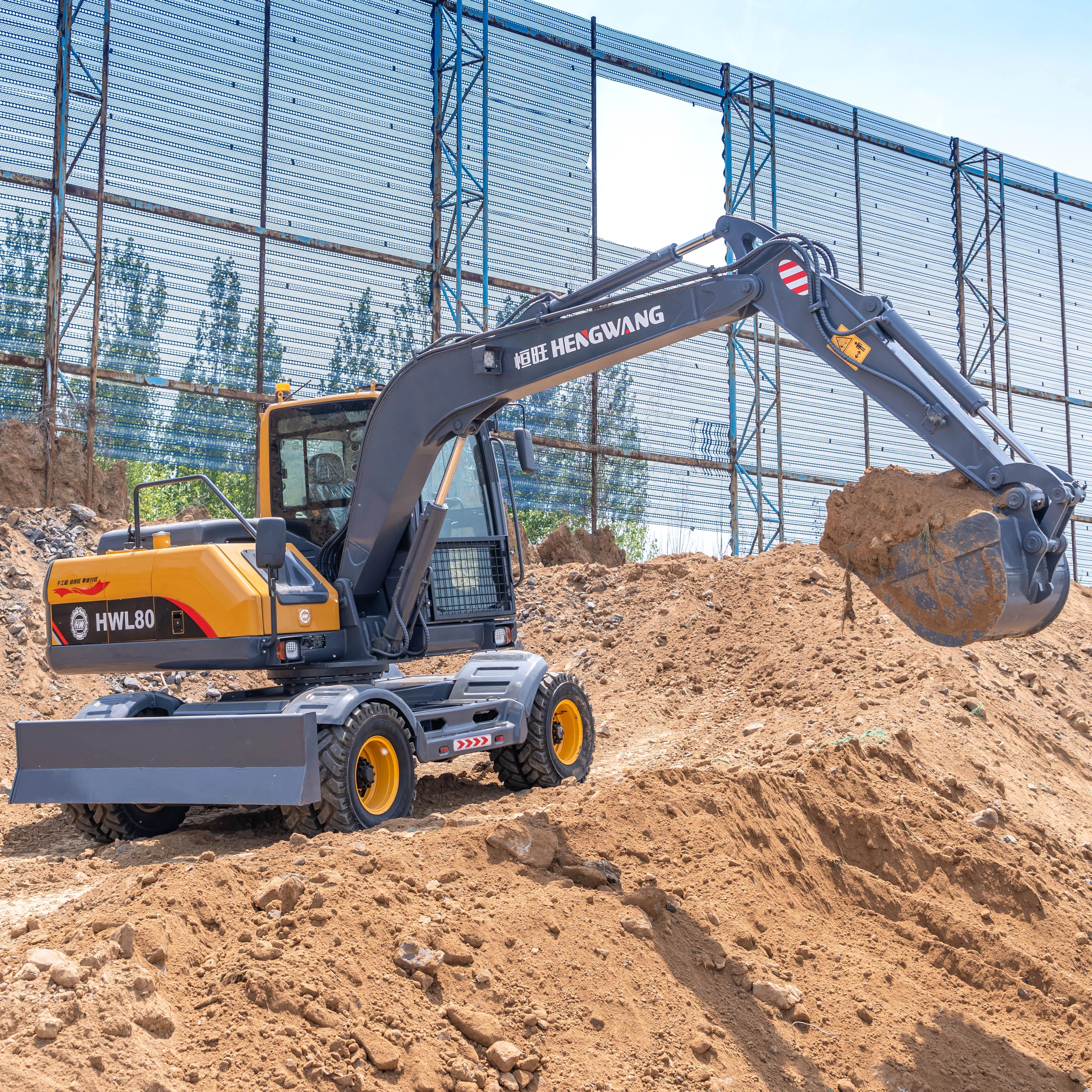 HWL80 8 Tons Wheel Excavator 8T Digger Construction Equipment Tool Heavy Machinery Excavators Equipment China Factory Customized