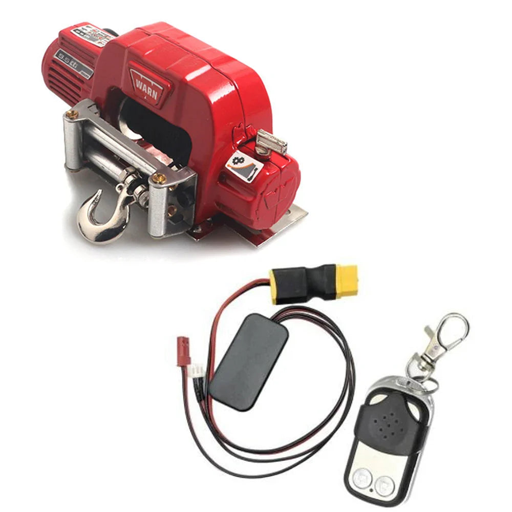 Metal Automatic simulation Simulated Winch for 1/10 1/8 RC Crawler Car Axial SCX10 III 90046 D90 TRX4 TRX-6 D110 90046 Redcat
