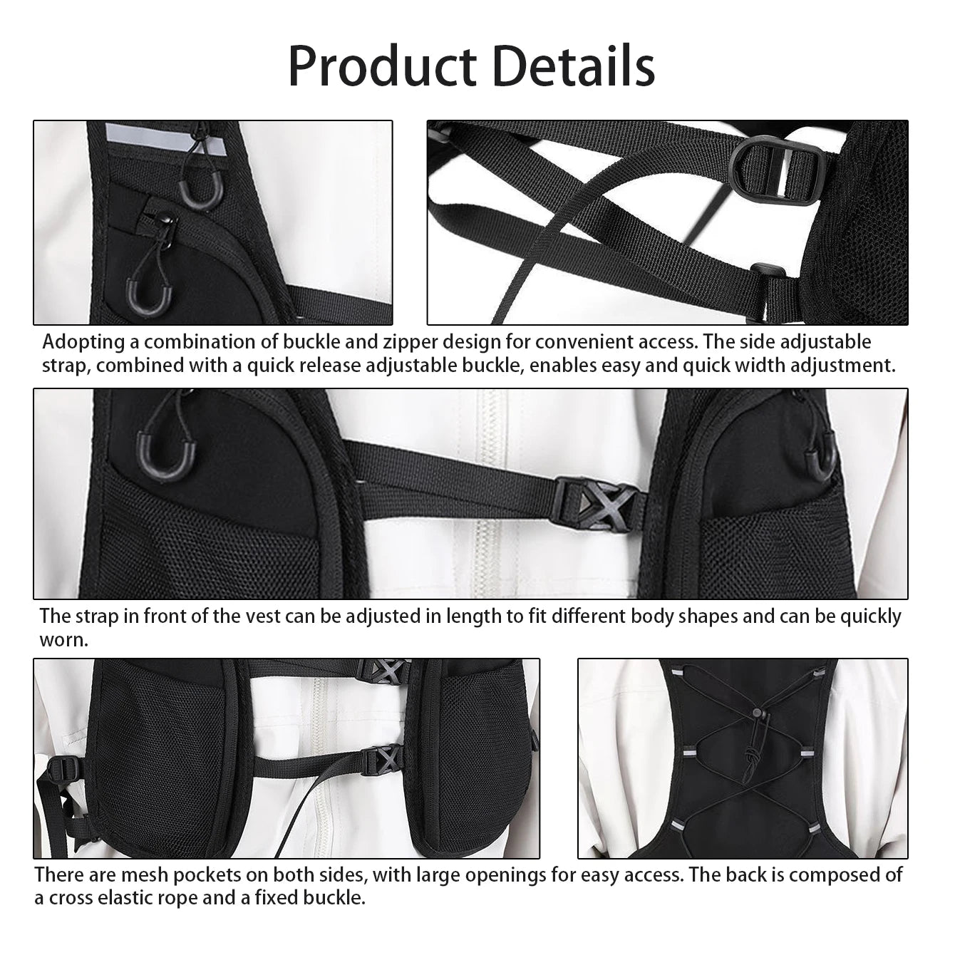 Multi-Pocket Outdoor Vest with Reflective Tape