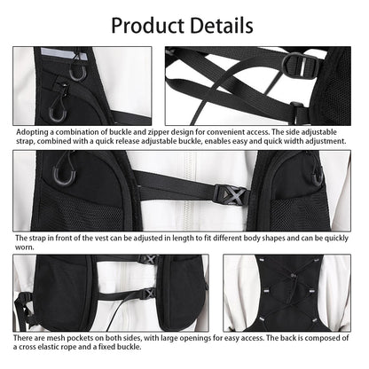 Multi-Pocket Outdoor Vest with Reflective Tape