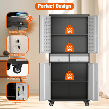 Metal Garage Storage Cabinet with Locking Shelves