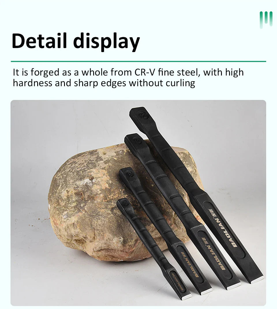 6/8/10/12 Inch Chrome Vanadium Steel Stone Flat Chisel With Hand Guard Construction Cement Masonry Concrete Engraving Cut Tool