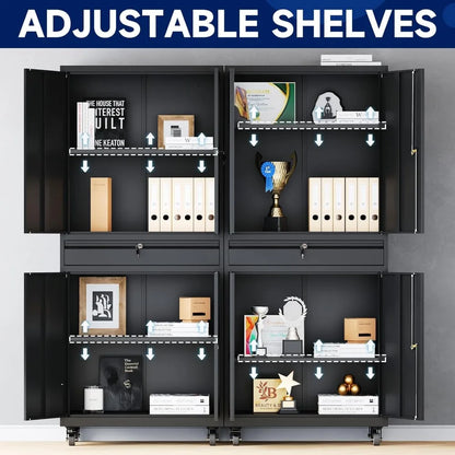 Rolling Garage Cabinet with Locking Doors & Drawer