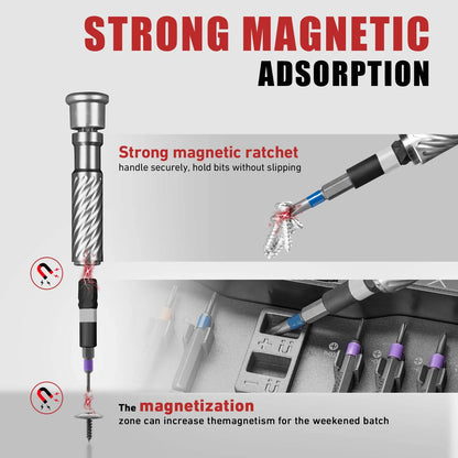 66-in-1 Ratchet Screwdriver Set with Magnetic Bits