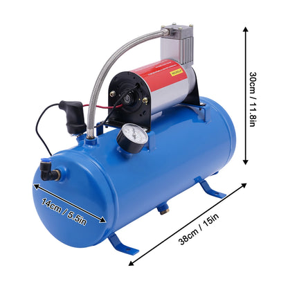 12V 150 PSI Train Horn Air Compressor Kit, 6L Tank
