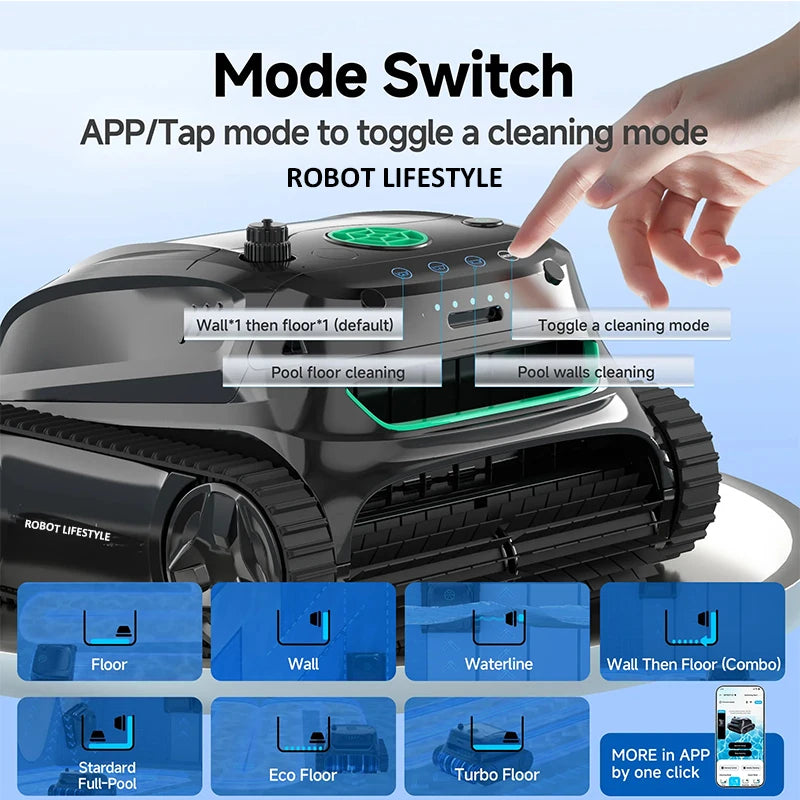 Cleaner Pool Robot Cordless WYBOT S2 for Large Swimming Pools Wall Climbing Function Pool Vacuum Cleaner APP Control
