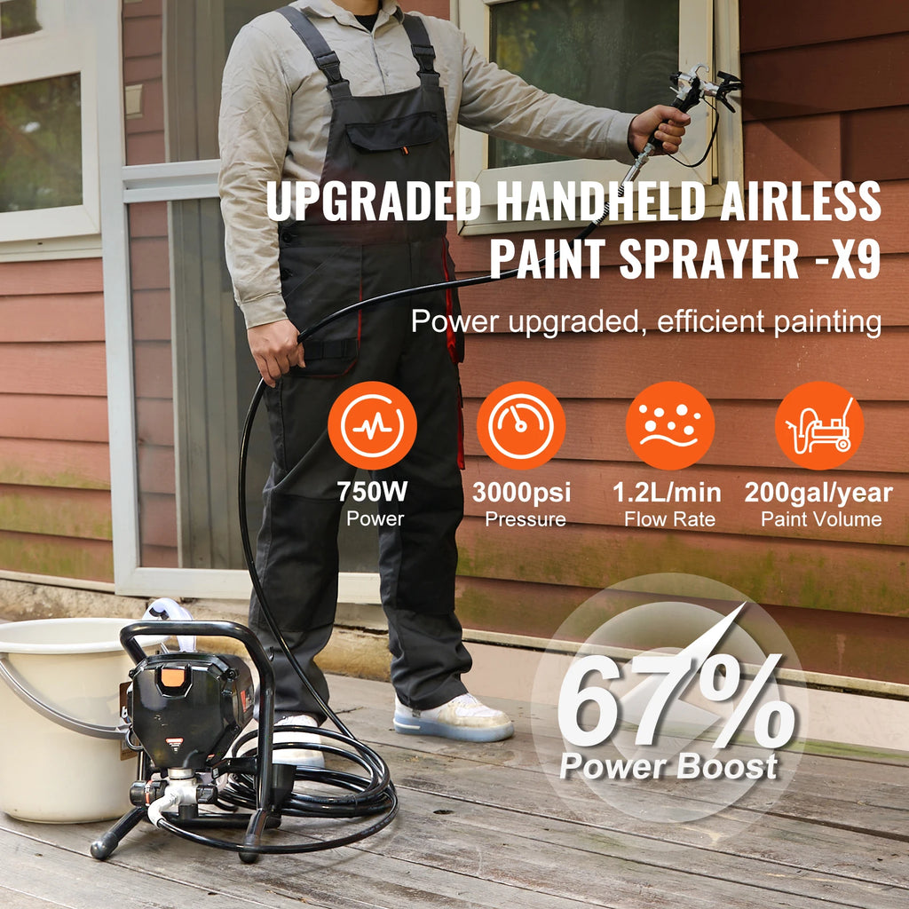 750W 950W Airless Paint Sprayer 3000PSI High Efficiency Electric Airless Sprayer Handheld Paint Sprayers Home Interior