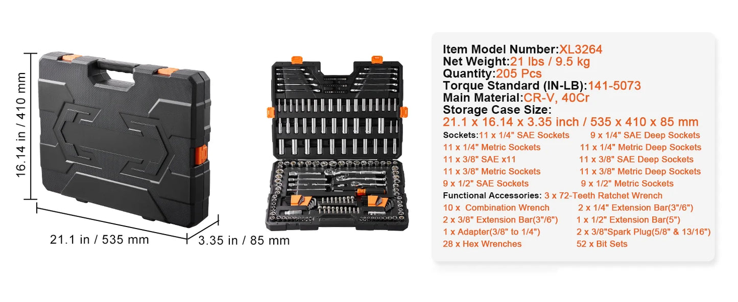 450-Piece Mechanics Tool & Socket Set SAE/Metric