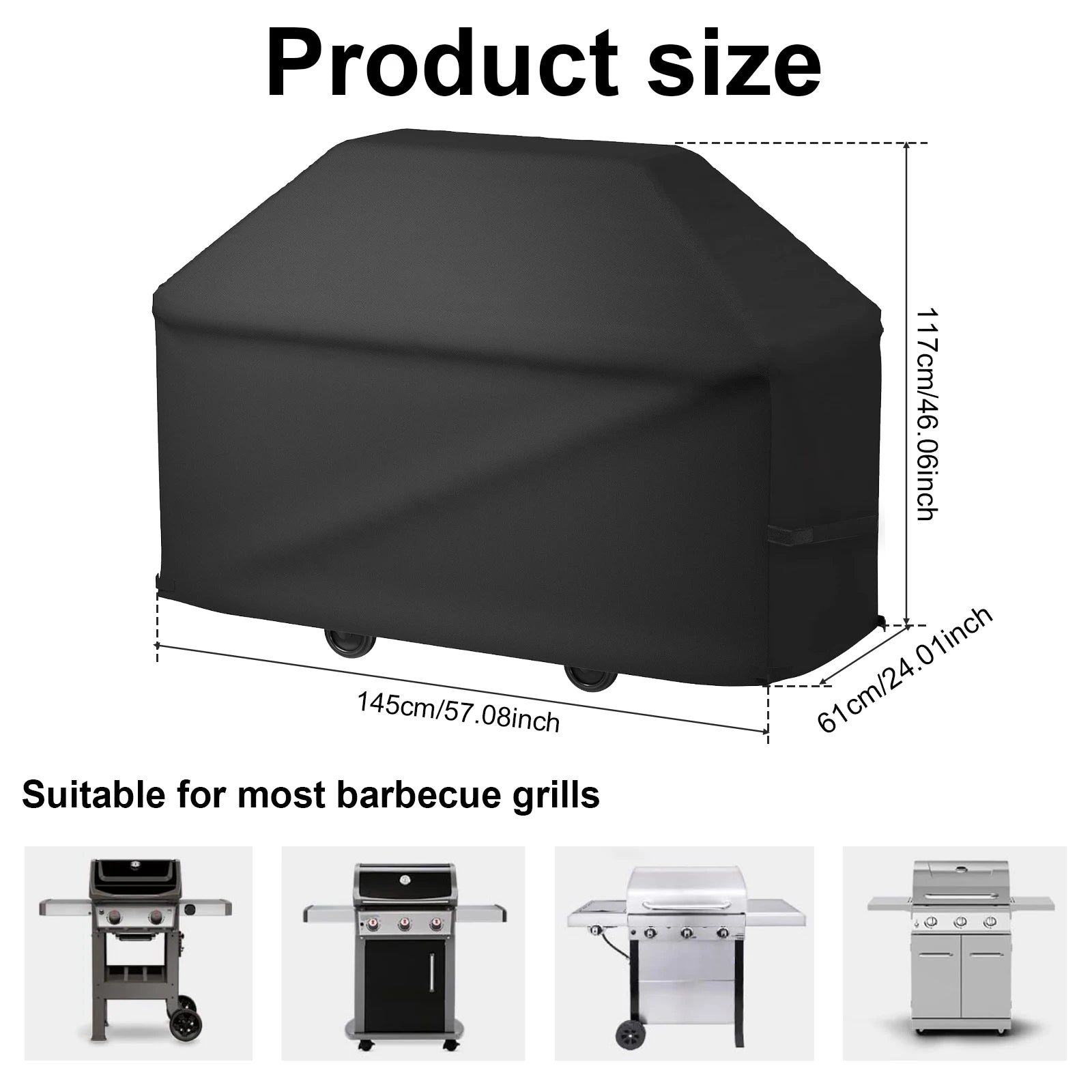 New BBQ Grill Barbeque Cover Anti-Dust Waterproof Heavy Duty Charbroil BBQ Cover Outdoor Rain Protective Barbecue Grill Covers