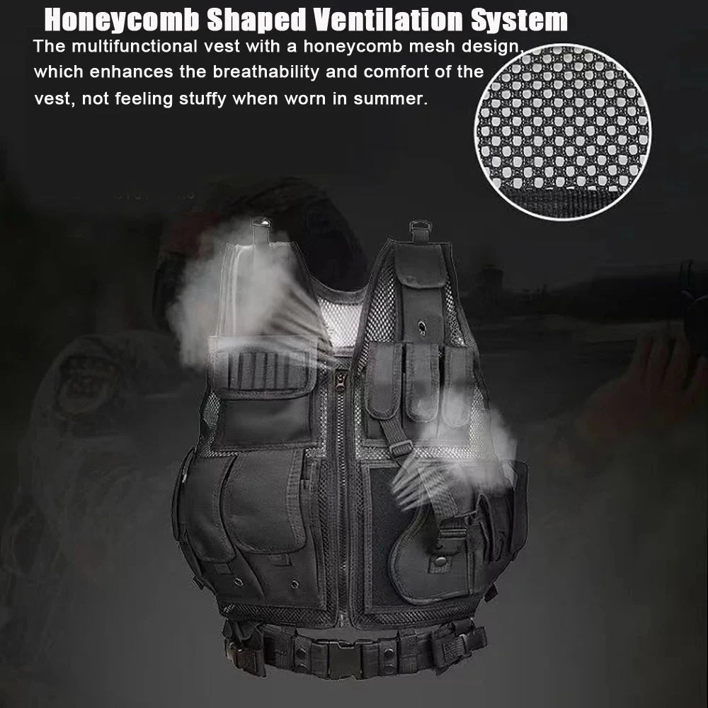 Tactical Security Vest - Adjustable Molle Combat