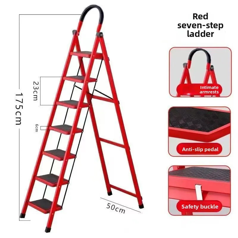 Herringbone ladder Household ladder Folding telescopic multifunctional indoor stairs Thickened climbing ladder Escalator