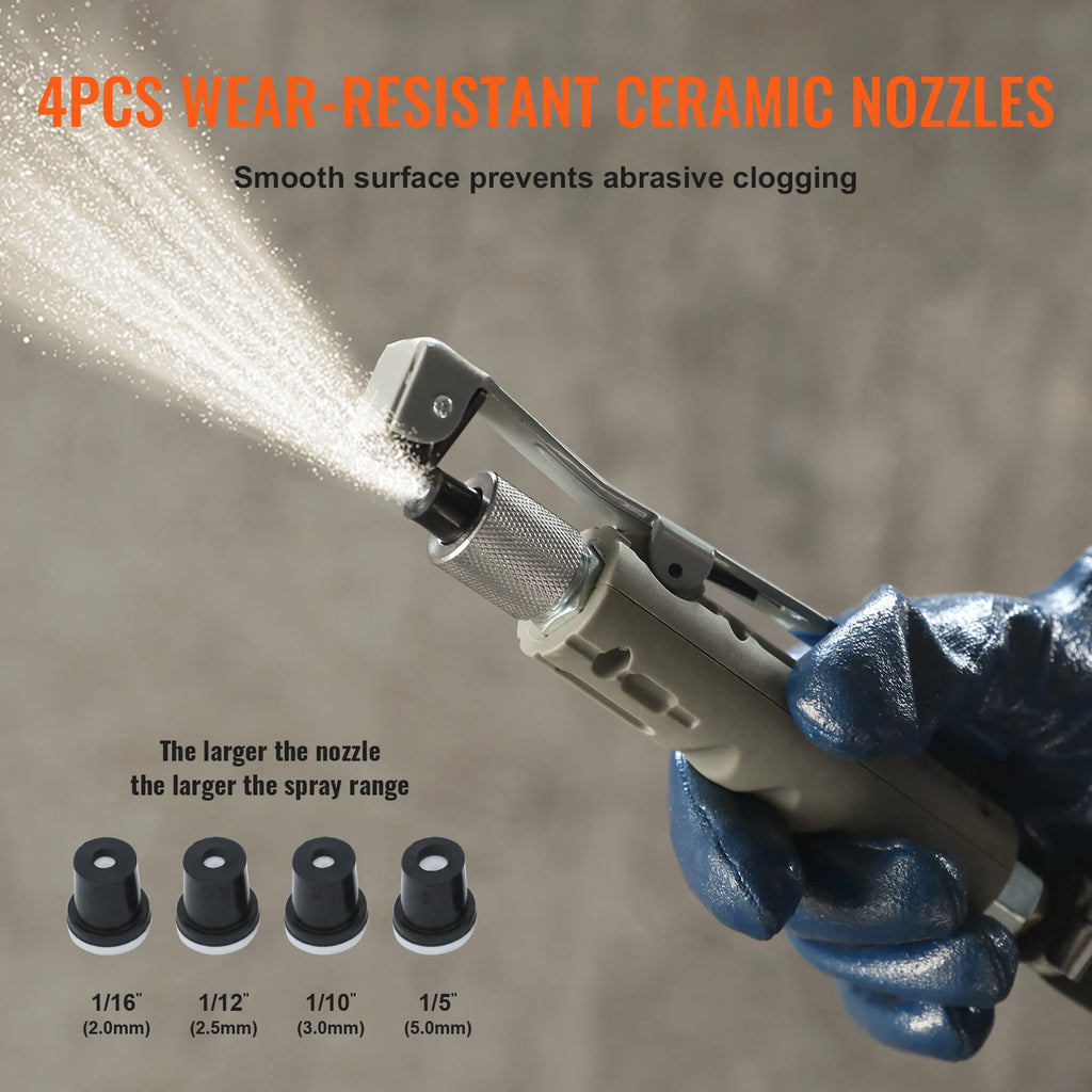 5/10/20 Gallon Sand Blaster 60-110 PSI Portable Air Sandblaster Kit w/ Oil-Water Separator for Paint Stain Rust Removal