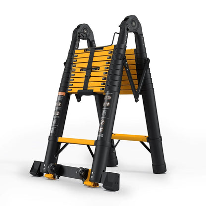 20.3 ft Telescoping A-Frame Ladder, 10-Step, 330 lbs