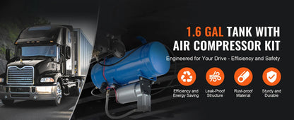 12V Train Horn Air Compressor with 3/6L Tank, 120 PSI