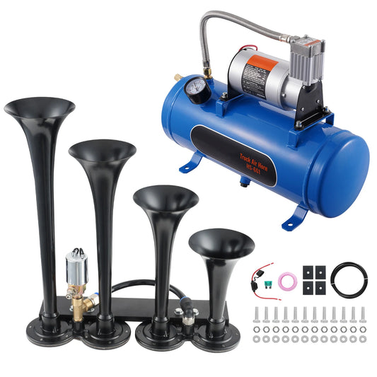 4-Trumpet Train Horn Kit 150dB - 12V Air System