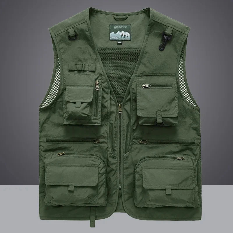 Men's Tactical Photographer Vest - Multi-Pocket Mesh