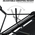 44" Heavy Duty Tow Behind Lawn Sweeper with Adjustable Brush, 25 cu ft Capacity for Leaves & Grass