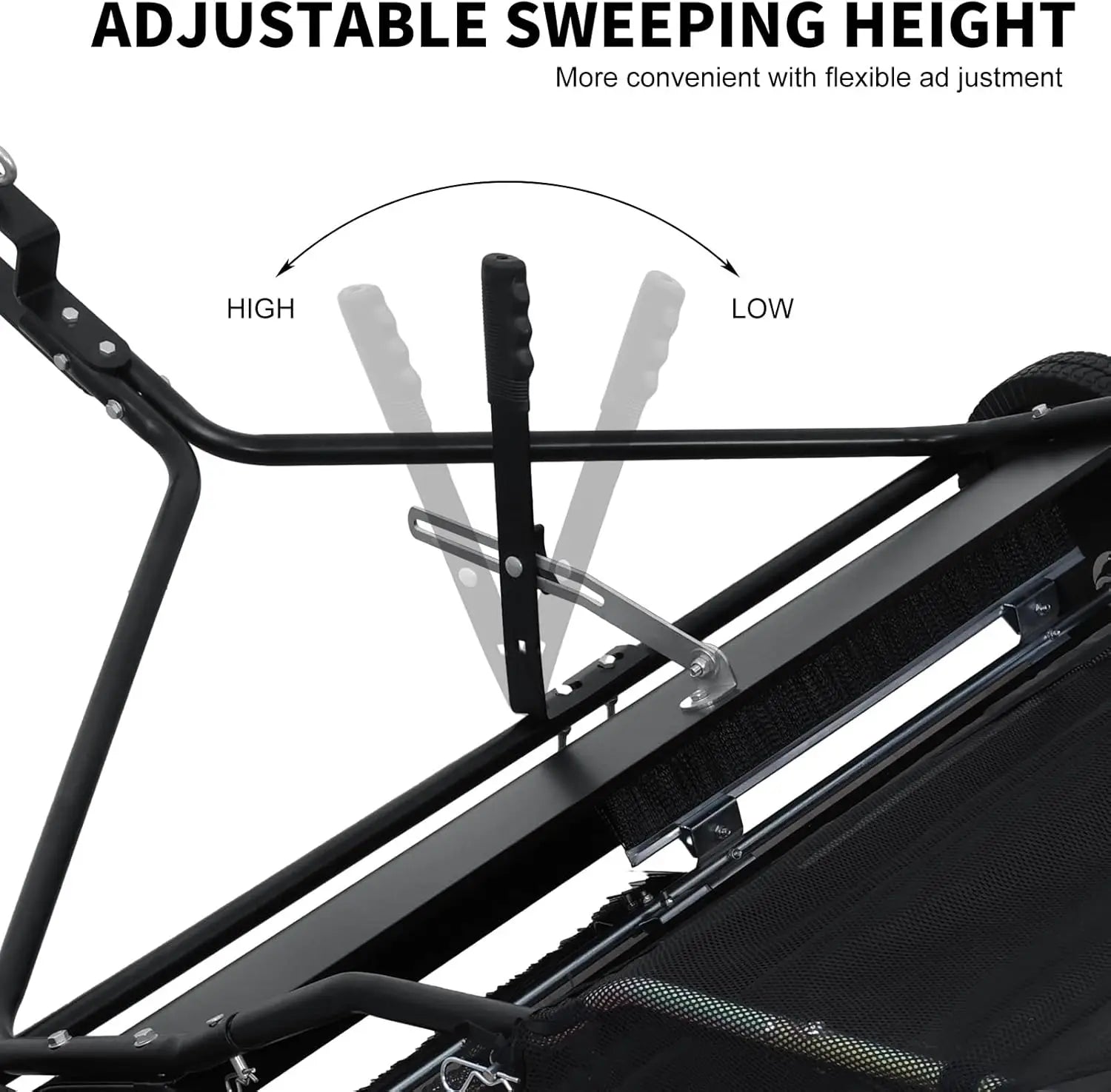 44" Heavy Duty Tow Behind Lawn Sweeper with Adjustable Brush, 25 cu ft Capacity for Leaves & Grass