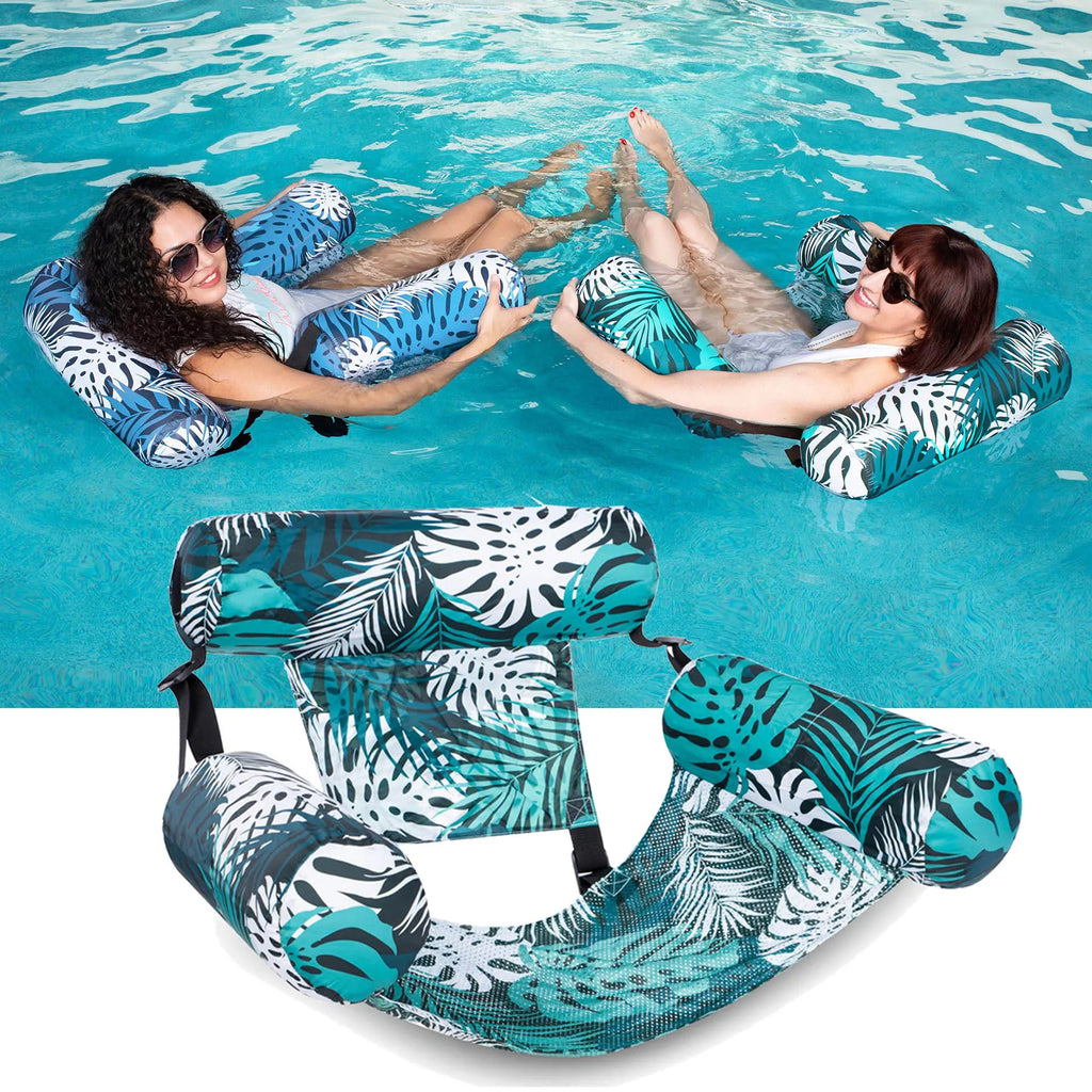Summer Pool Water Hammock Air Mattresses Bed Beach Water Sports Lounger Inflatable Foldable Floating Row Swimming Chair