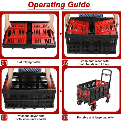 2-in-1 Folding Hand Truck with Basket, 330 lbs