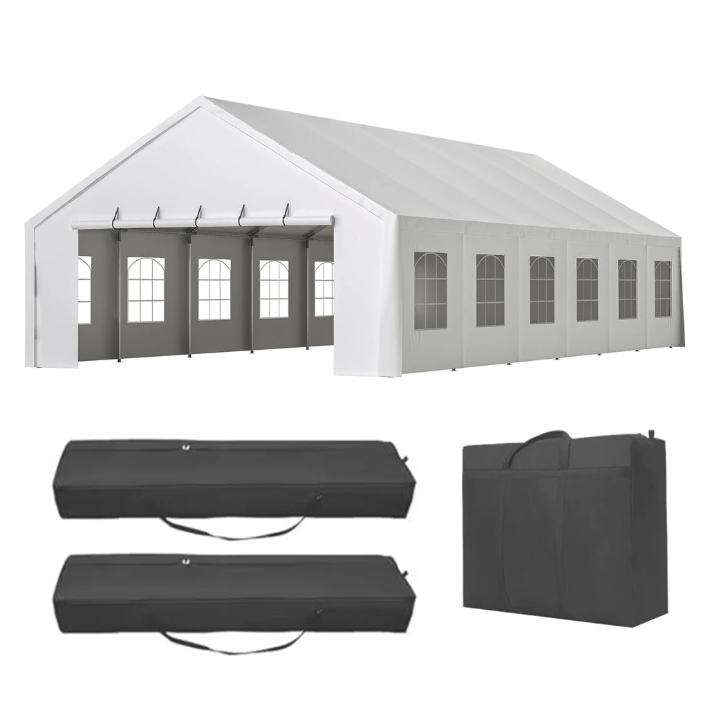 20x40FT Heavy Duty Party Tent, Large Commercial Canopy with Removable Sidewalls & 3 Carry Bags for Weddings, Events, and Outdoor