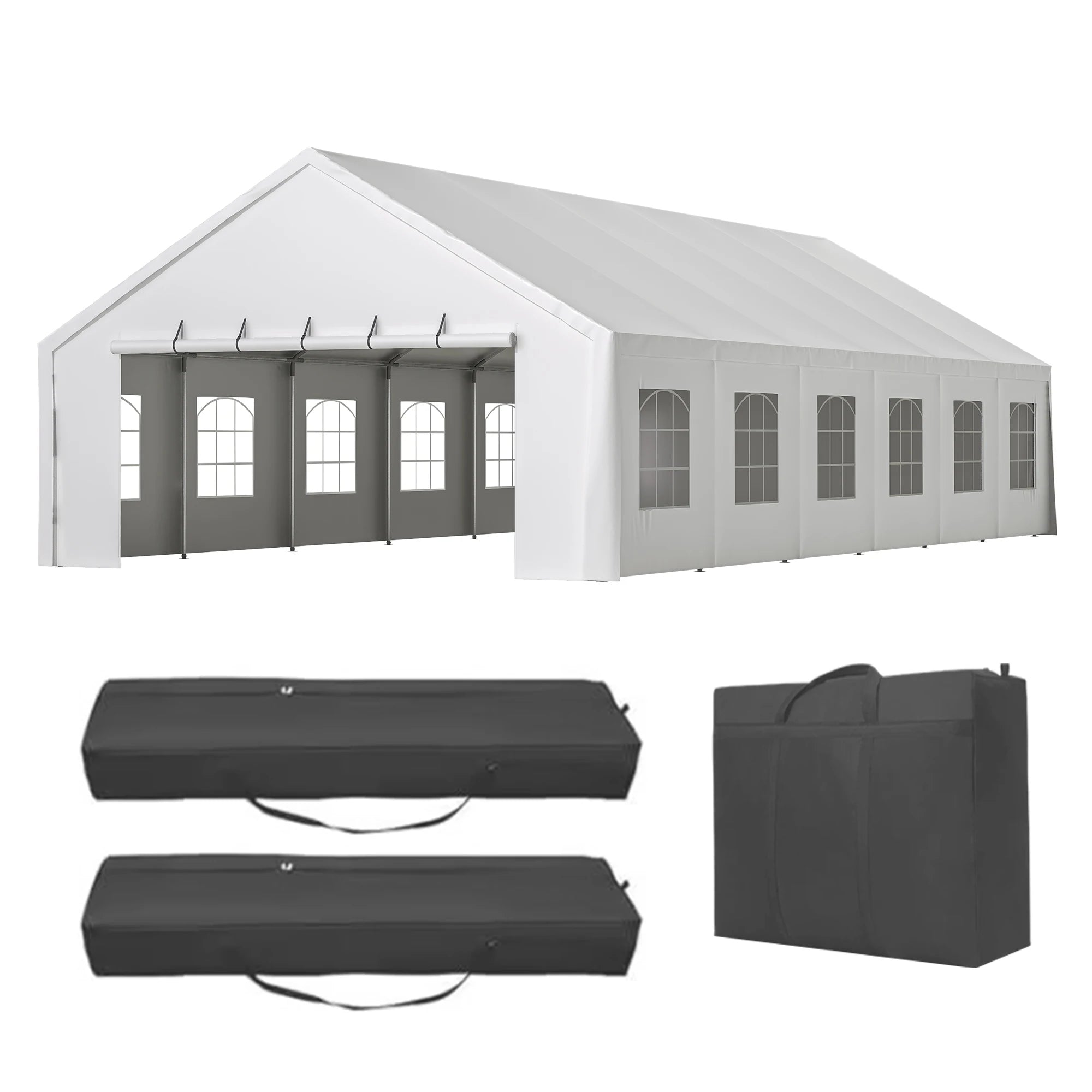 20x40FT Heavy Duty Party Tent, Large Commercial Canopy with Removable Sidewalls & 3 Carry Bags for Weddings, Events, and Outdoor