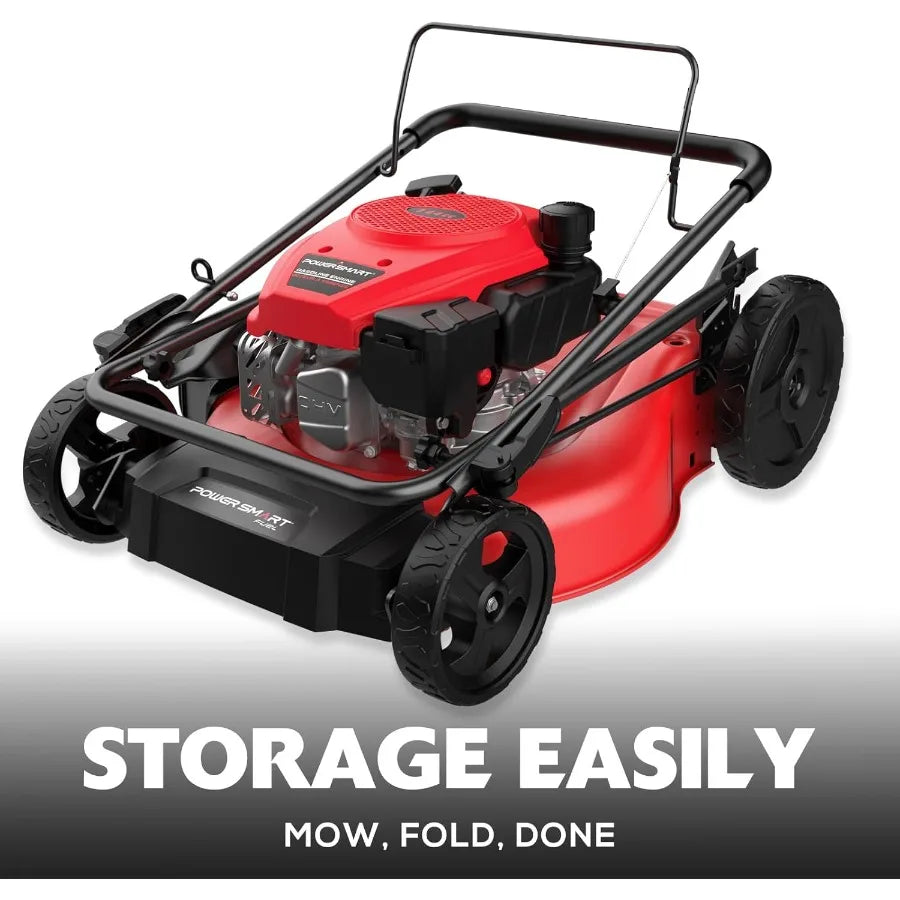 Gas Powered 21Inch 144cc Engine 2in1 WalkBehind Push Lawn Mower for Large Yard Maintenance Oil Included Ideal for Residential a
