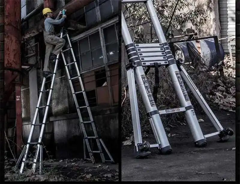 Aluminum Alloy Multifunction Telescopic Ladders Household Folding Herringbone Ladder Safety Engineering Ladders Lift Stairs
