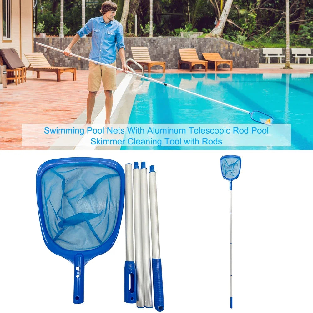 Swimming Pool Sweeping Net Telescopic Swimming Pool Net Leaf Skimmer Detachable Durable Multifunctional Debris Tools Accessories