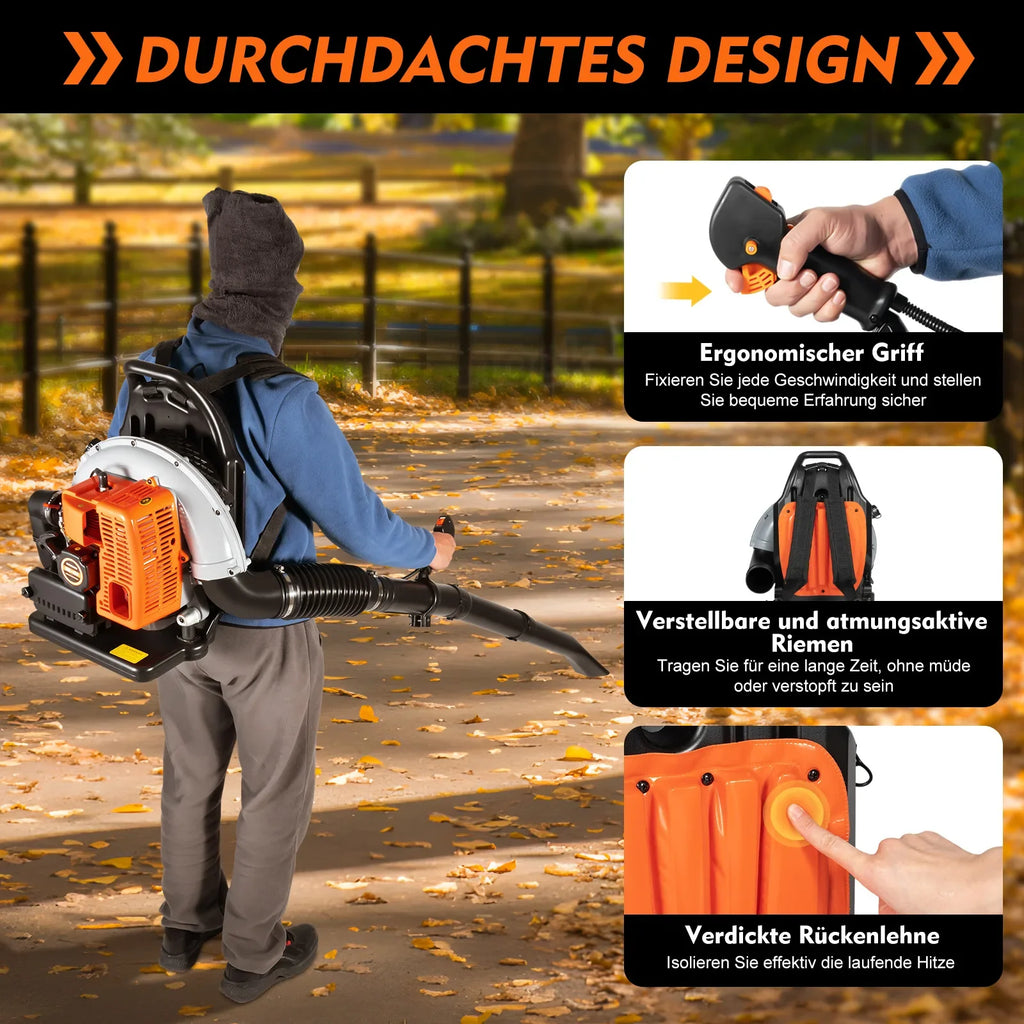 65 CC 2 Stroke Backpack Gas Powered Leaf Blower Commercial Grass Lawn Blower