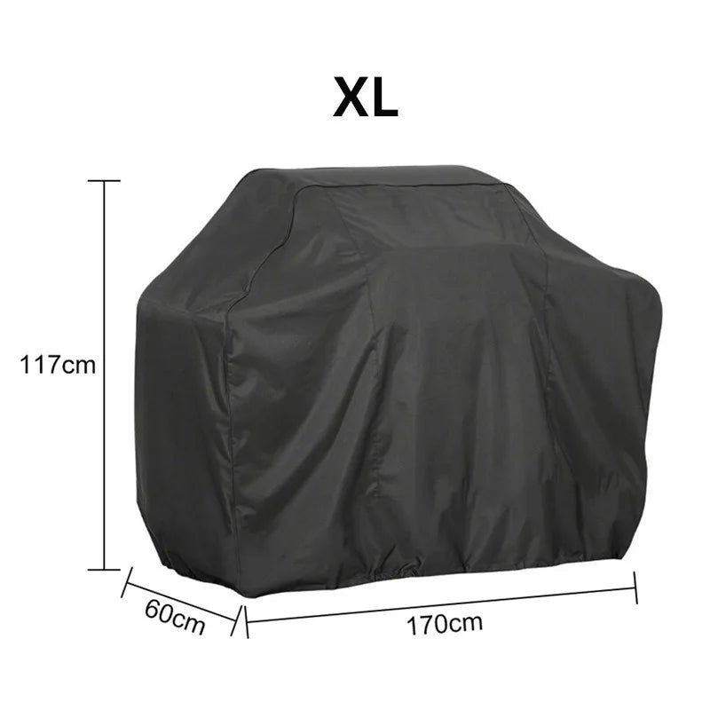 Black Waterproof BBQ Cover Outdoor Barbecue Protection Heavy Duty Anti Dust Rain Barbeque Gas Grill Protective Cover SKFJ001