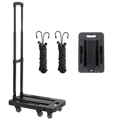 Folding Hand Truck 500 lbs with 6 Wheels & Ropes