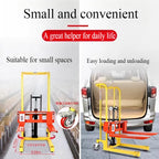 Folding mobile stacker manual forklift hydraulic transporter lifting platform truck loading and unloading household